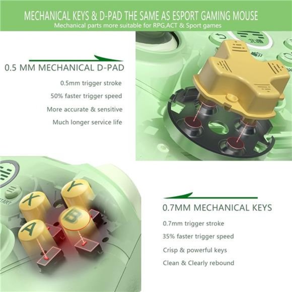 Asura 2 Pro Wireless PC Gaming Controller Dual Vibrate Gamepad Joystick Avocado - Picture 4 of 6